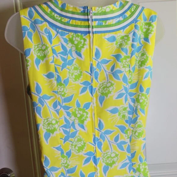 The Lilly Vintage Lilly Pulitzer Dress Yellow Blue Green White Size 12